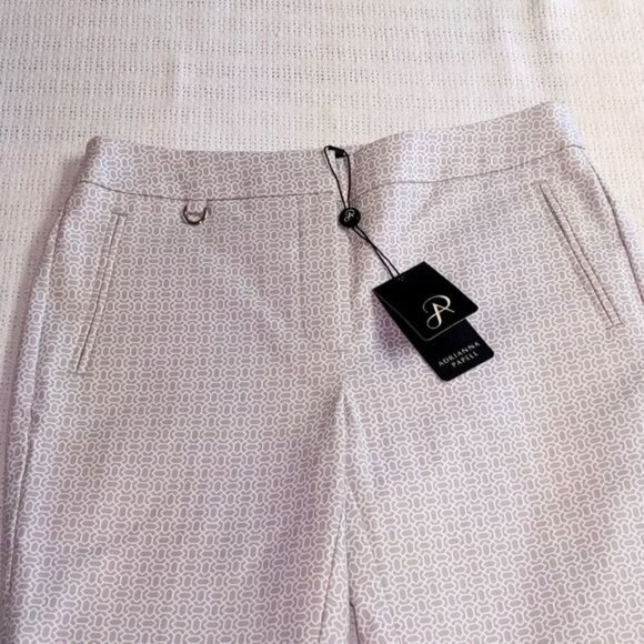 Adrianna Papell Embellished Print Slim Leg w Besom Pk Sz. 4 Pants - Picture 1 of 9